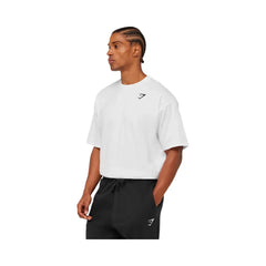 Gymshark Crest Oversized T-Shirt Gs White