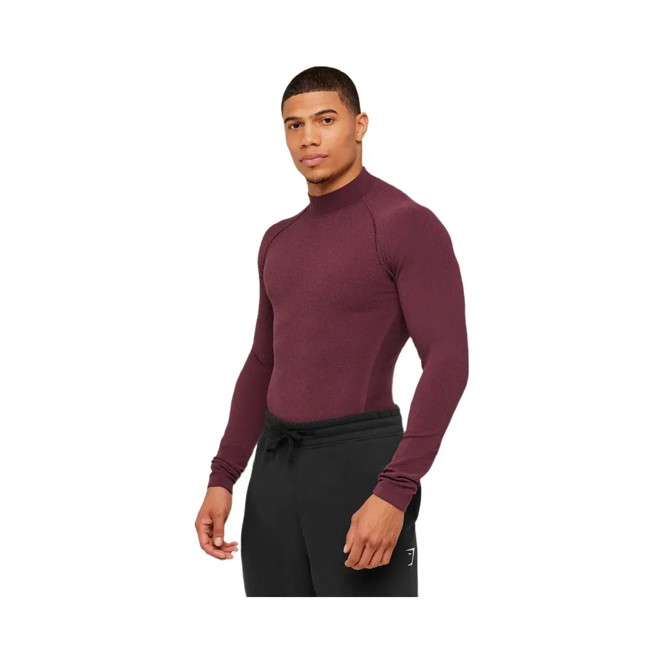 Gymshark Physique Long Sleeve T-Shirt "GS Impact Burgundy GS Cherry Purple"