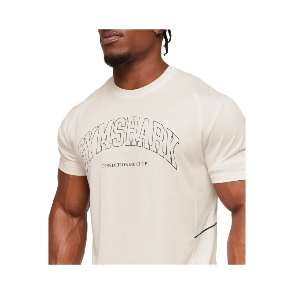 Gymshark Collegiate Tech T-Shirt Soft White