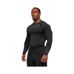 Gymshark Shadow Seamless Long Sleeve T-Shirt "Black Brand Blue"