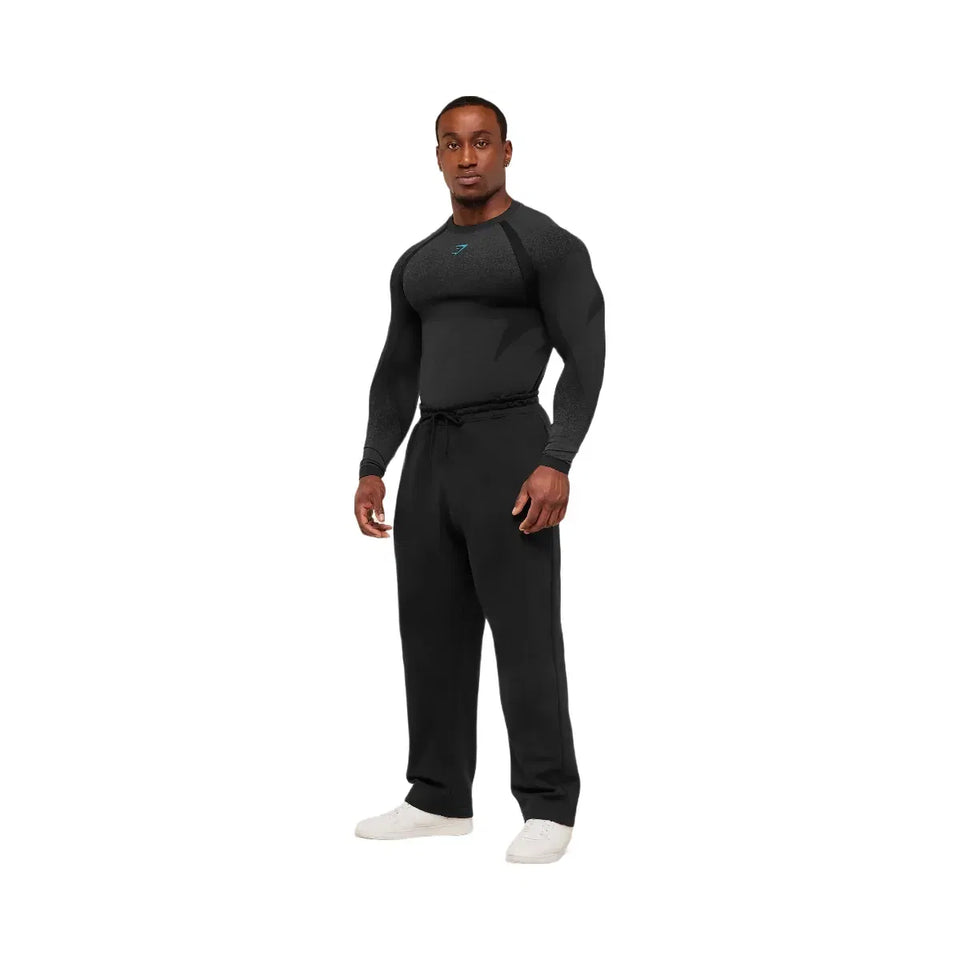 Gymshark Shadow Seamless Long Sleeve T-Shirt "Black Brand Blue"