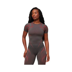 Gymshark Storm Seamless Short Sleeve Top "GS Dark Grey GS Zesty Red"