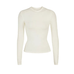 Skims Cotton Jersey Long Sleeve T-Shirt Bone