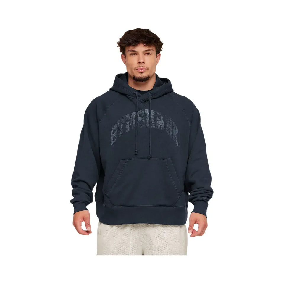 Gymshark Retro Collegiate Graphic Hoodie Heavy Blue