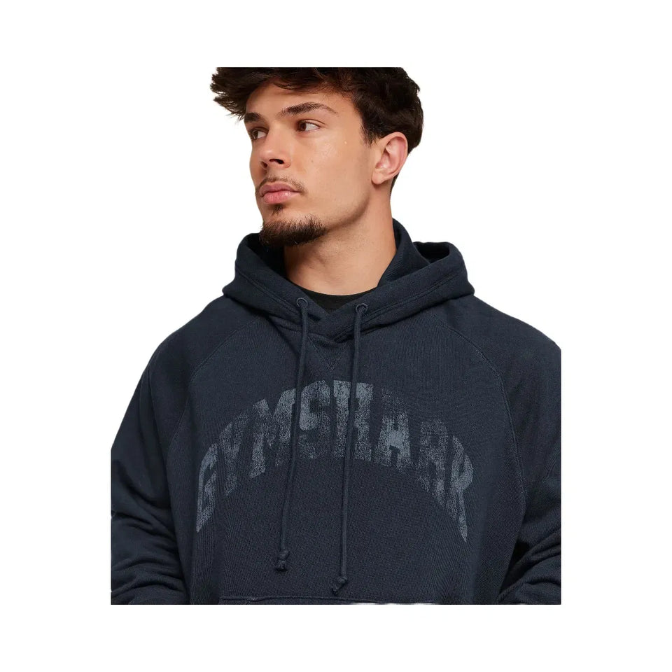 Gymshark Retro Collegiate Graphic Hoodie Heavy Blue