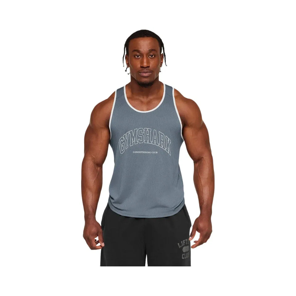 Gymshark Collegiate Tech Tank Iron Blue