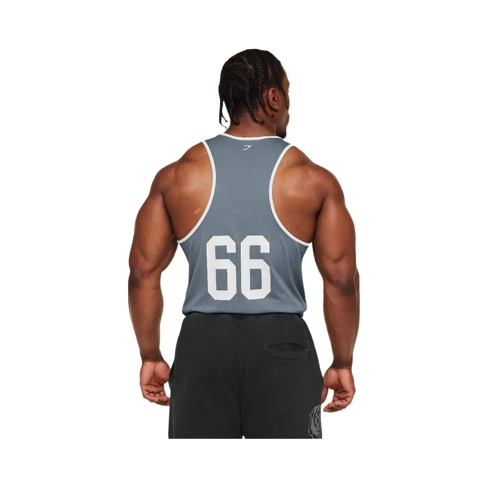 Gymshark Collegiate Tech Tank Iron Blue