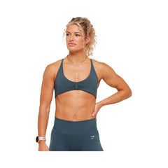 Gymshark Interval Seamless Light Support Sports Bra "Stealth Blue"