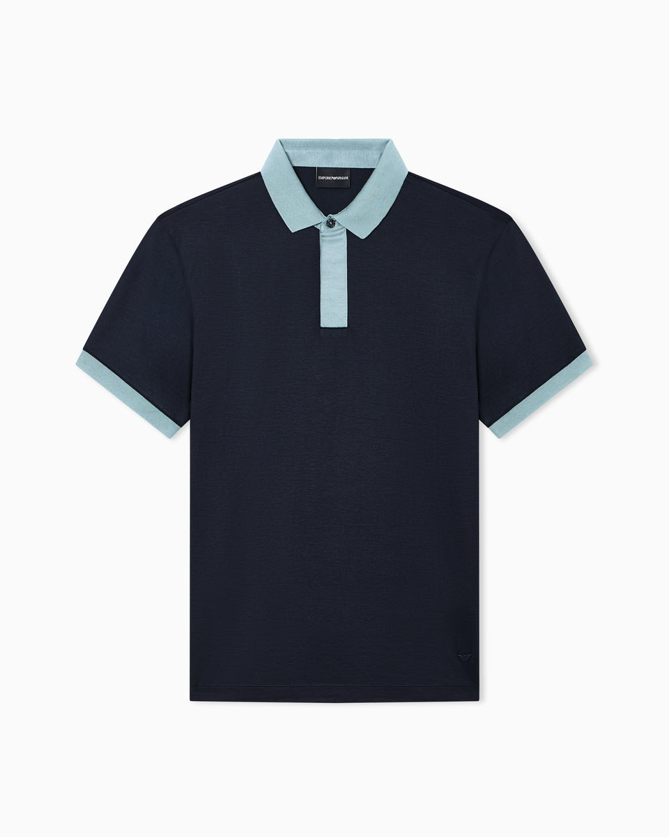 Emporio Armani Lyocell-blend jersey polo shirt