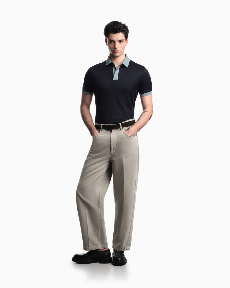 Emporio Armani Lyocell-blend jersey polo shirt