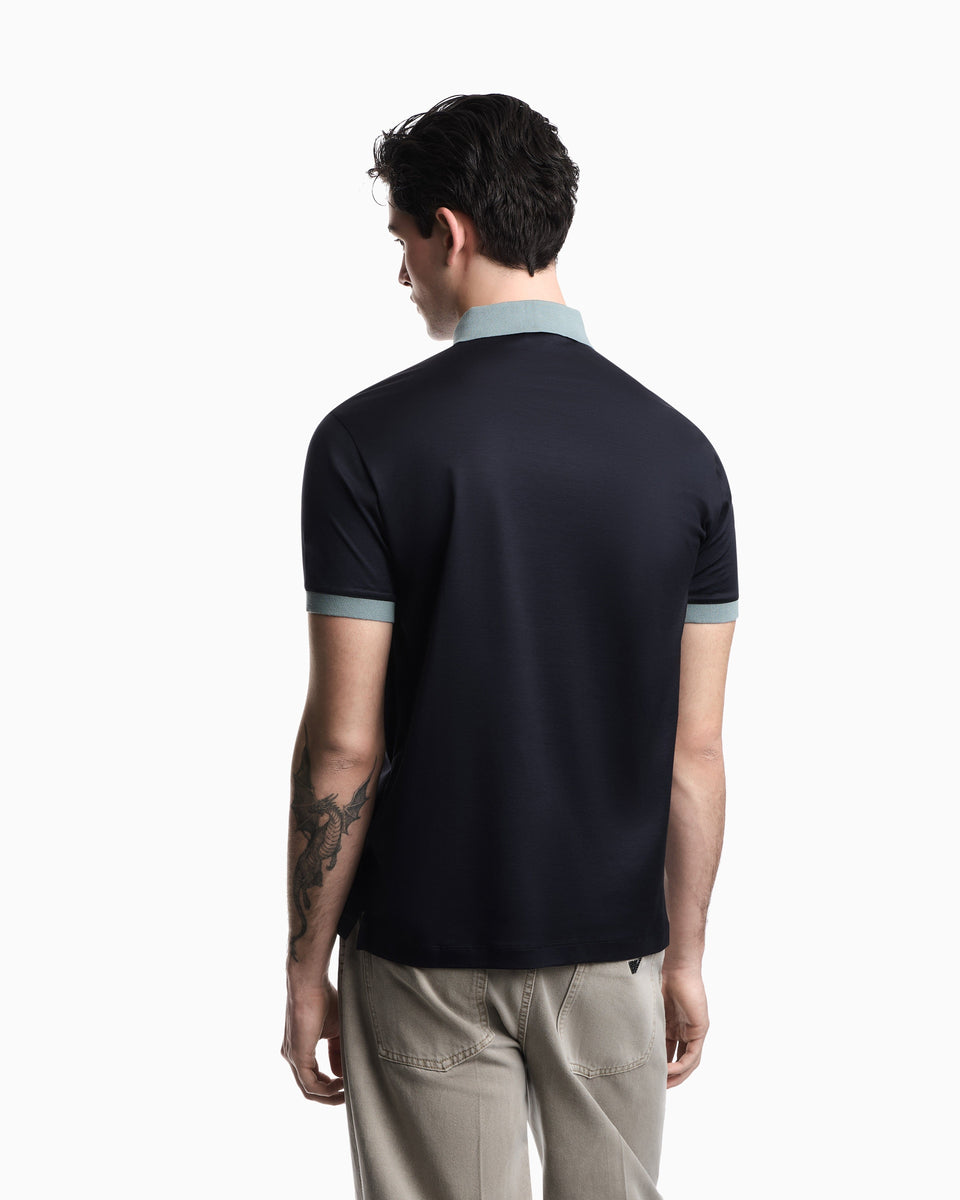 Emporio Armani Lyocell-blend jersey polo shirt