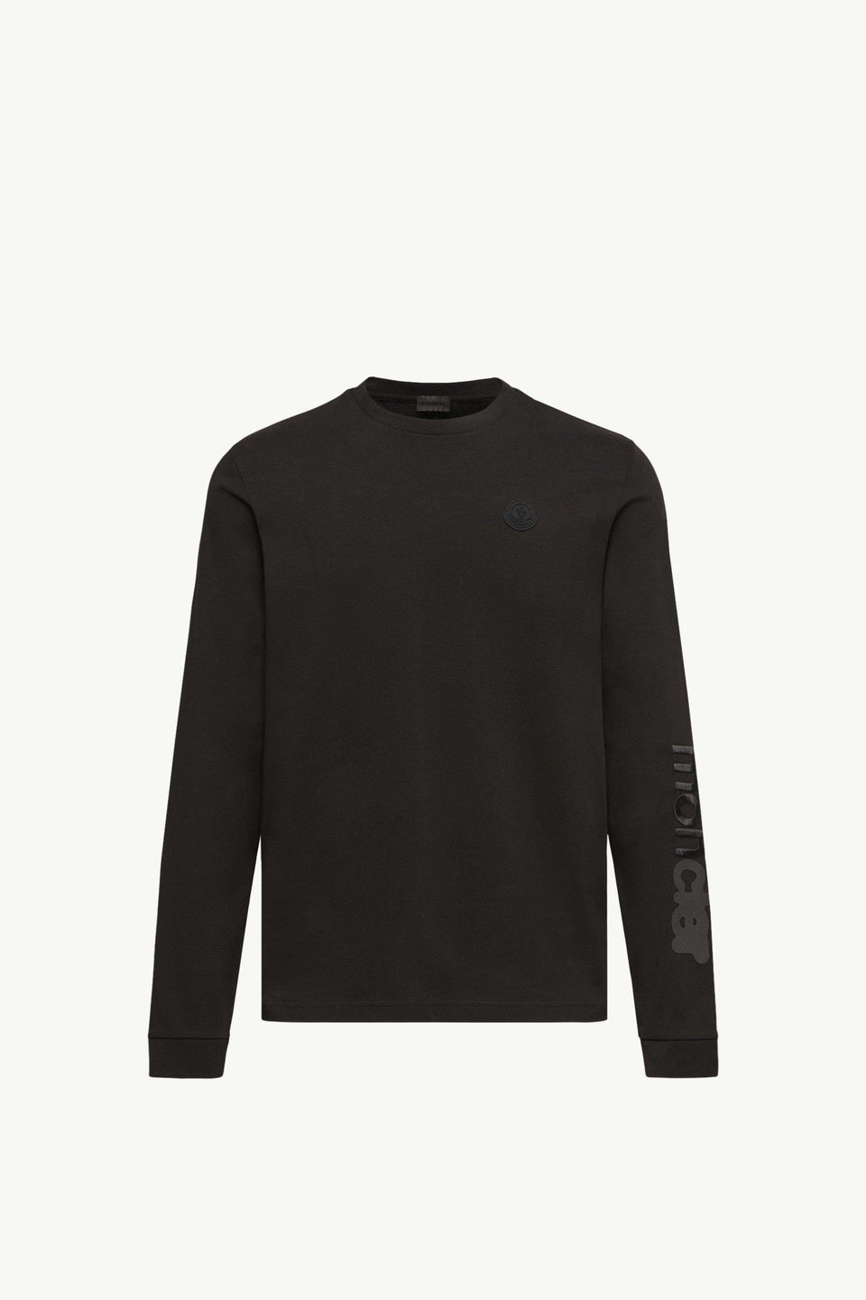 Moncler Cotton Jersey Long Sleeve T-Shirt Black Black