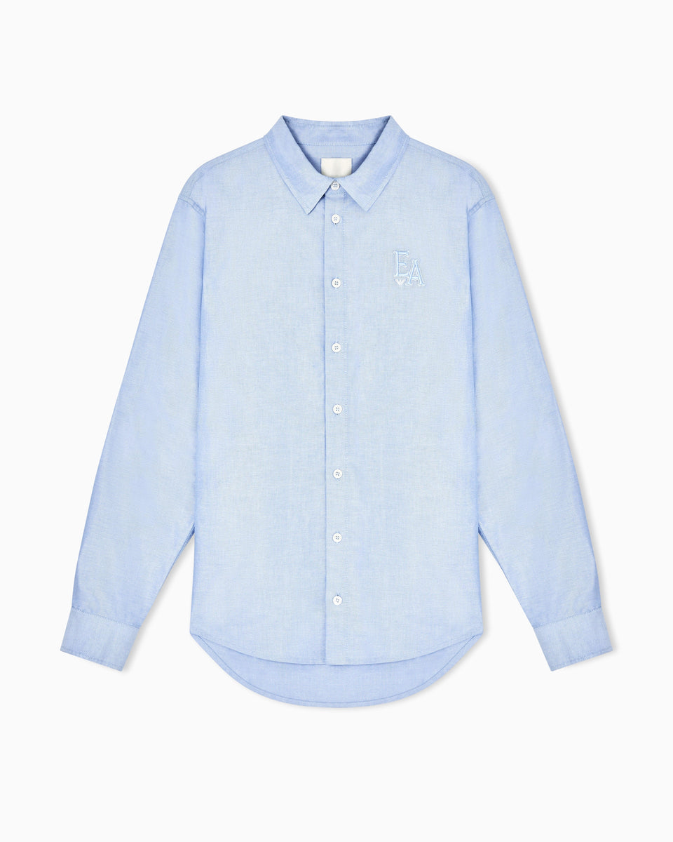 Emporio Armani Eagle Club cotton Oxford shirt with embroidery