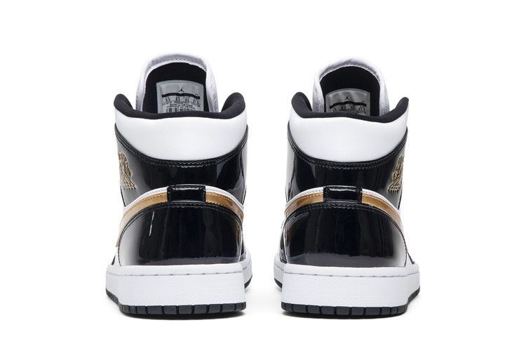 Air Jordan 1 Mid Patent SE Black Gold
