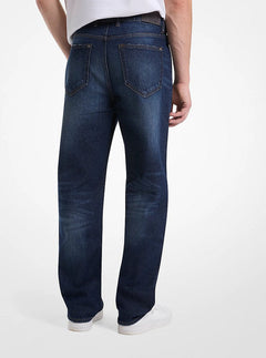 Michael Kors Finn Straight Fit Denim Jeans MID BLUE FADE WASH