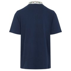 Casablanca Laurel Pique Polo Shirt Navy Blue