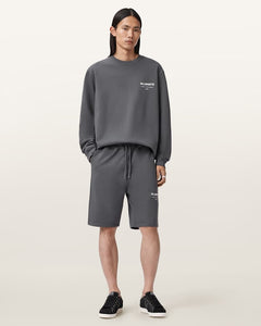 AllSaints Underground Relaxed Fit Sweat Shorts Dark Steel Blue