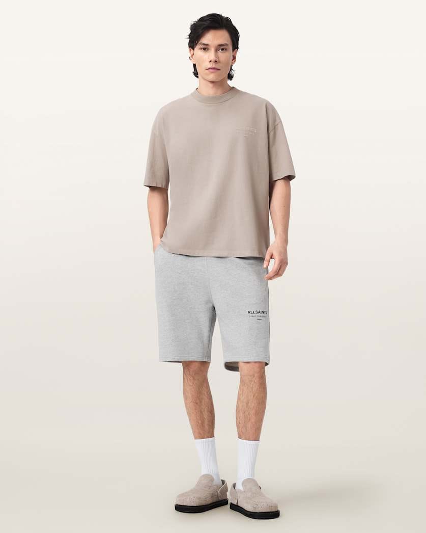 AllSaints Underground Relaxed Fit Sweat Shorts Dark Steel Blue
