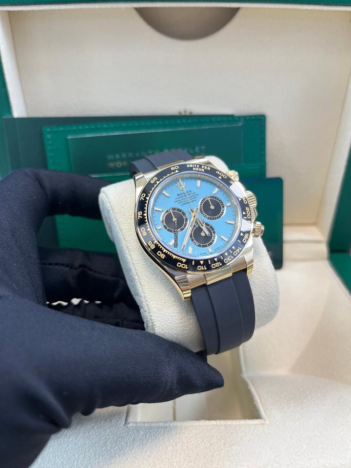 Rolex | Daytona | 126518 | Yellow gold | 40 mm | Rubber | Turquoise | Automatic