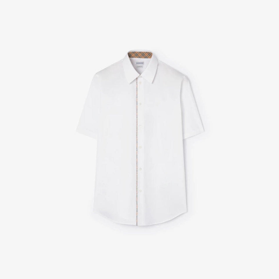 Burberry Check Piping Cotton Poplin Shirt