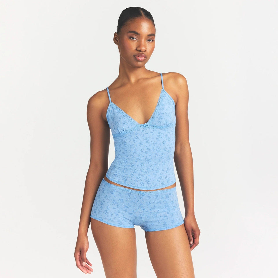 Lightweight Cotton Lace Cami and Boy Short Set