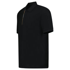 Burberry ‘Hartford’ Zip Check Polo Black