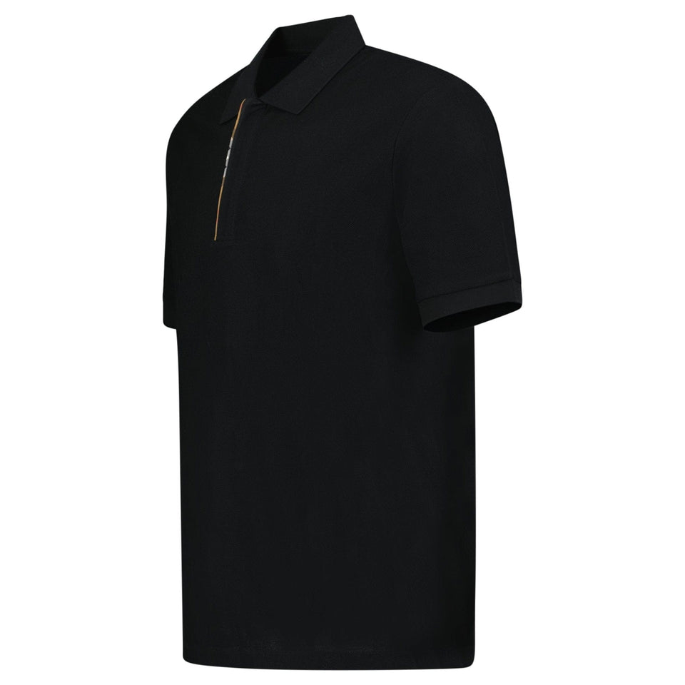 Burberry ‘Hartford’ Zip Check Polo Black