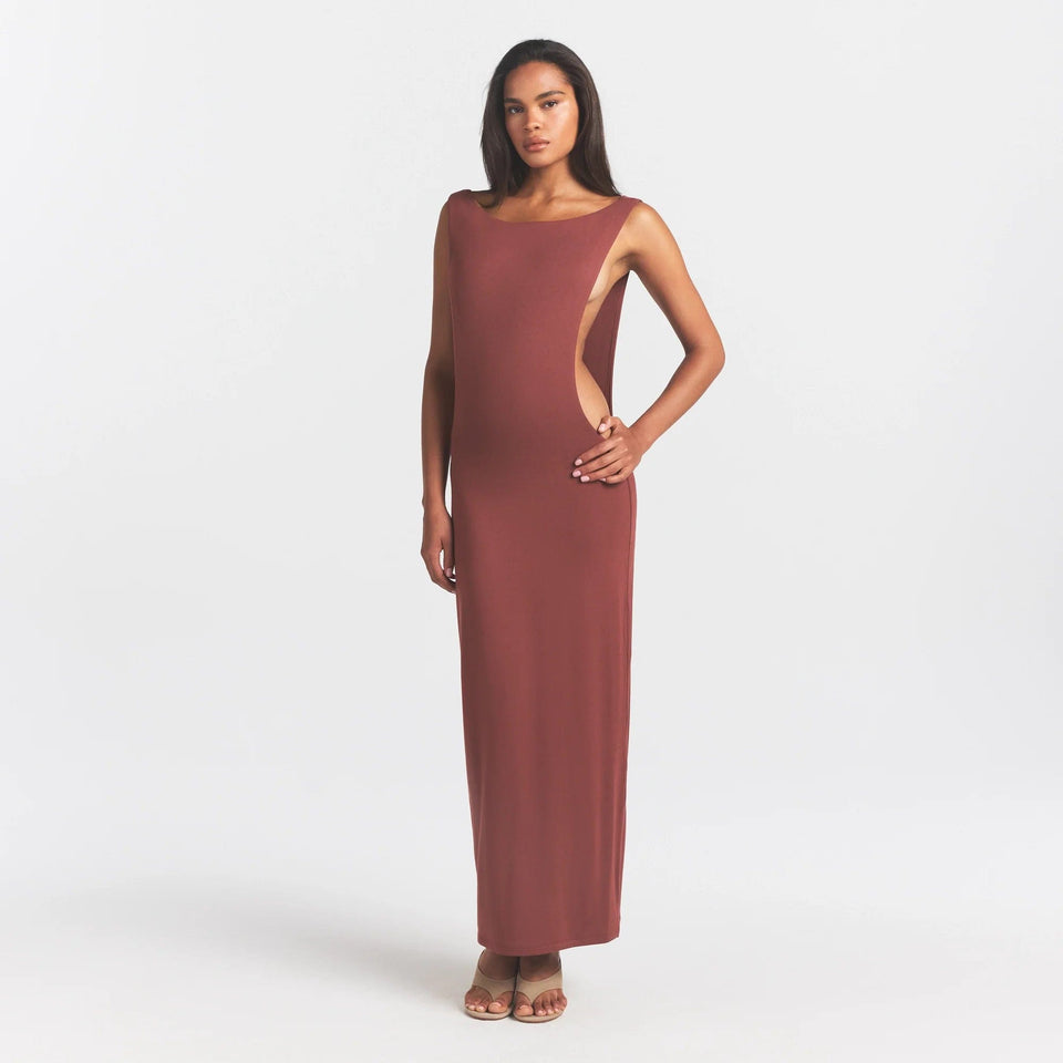 Smooth Layers Cut Out Long Dress