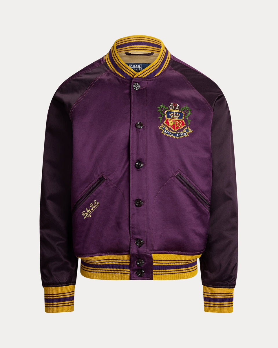 Ralph Lauren Embroidered Satin Baseball Jacket