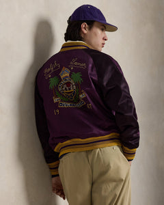 Ralph Lauren Embroidered Satin Baseball Jacket