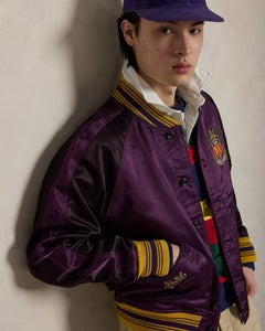 Ralph Lauren Embroidered Satin Baseball Jacket