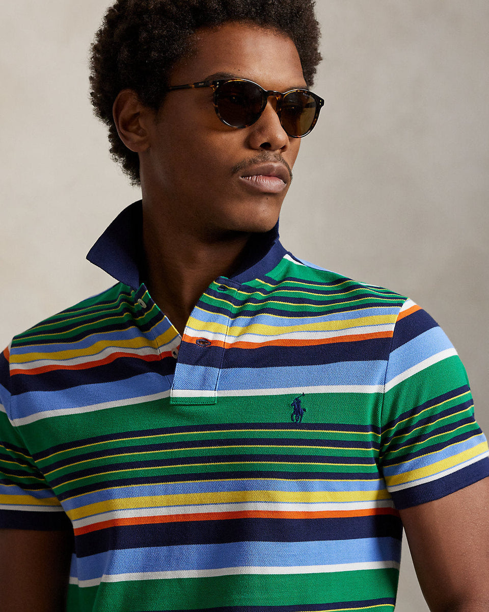 Ralph Lauren Classic Fit Striped Mesh Polo Shirt