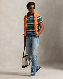 Ralph Lauren Classic Fit Striped Mesh Polo Shirt