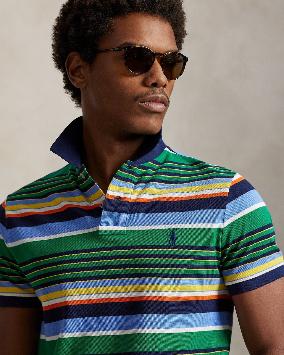 Ralph Lauren Classic Fit Striped Mesh Polo Shirt
