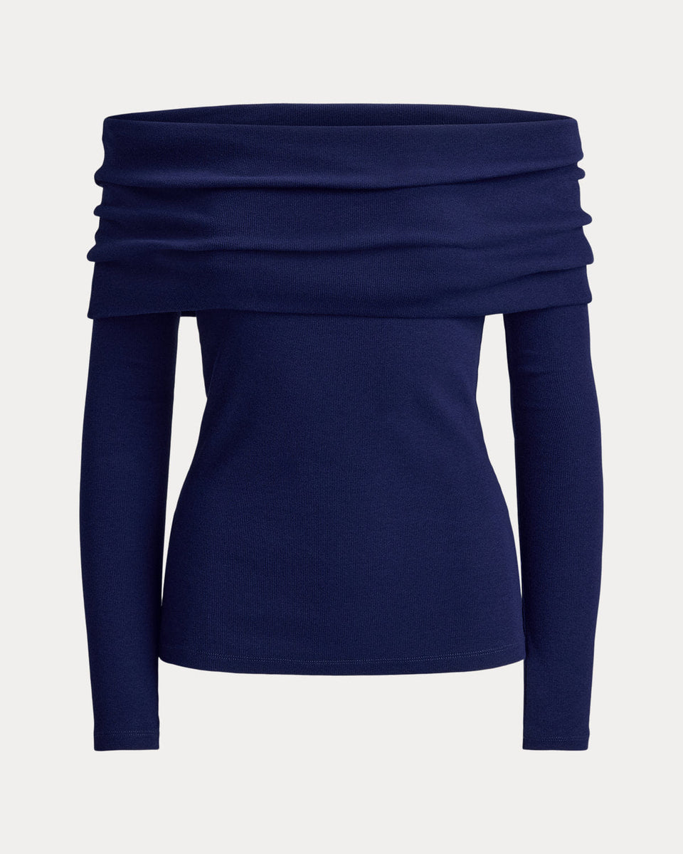 Ralph Lauren Ribbed CottonBlend OfftheShoulder Top