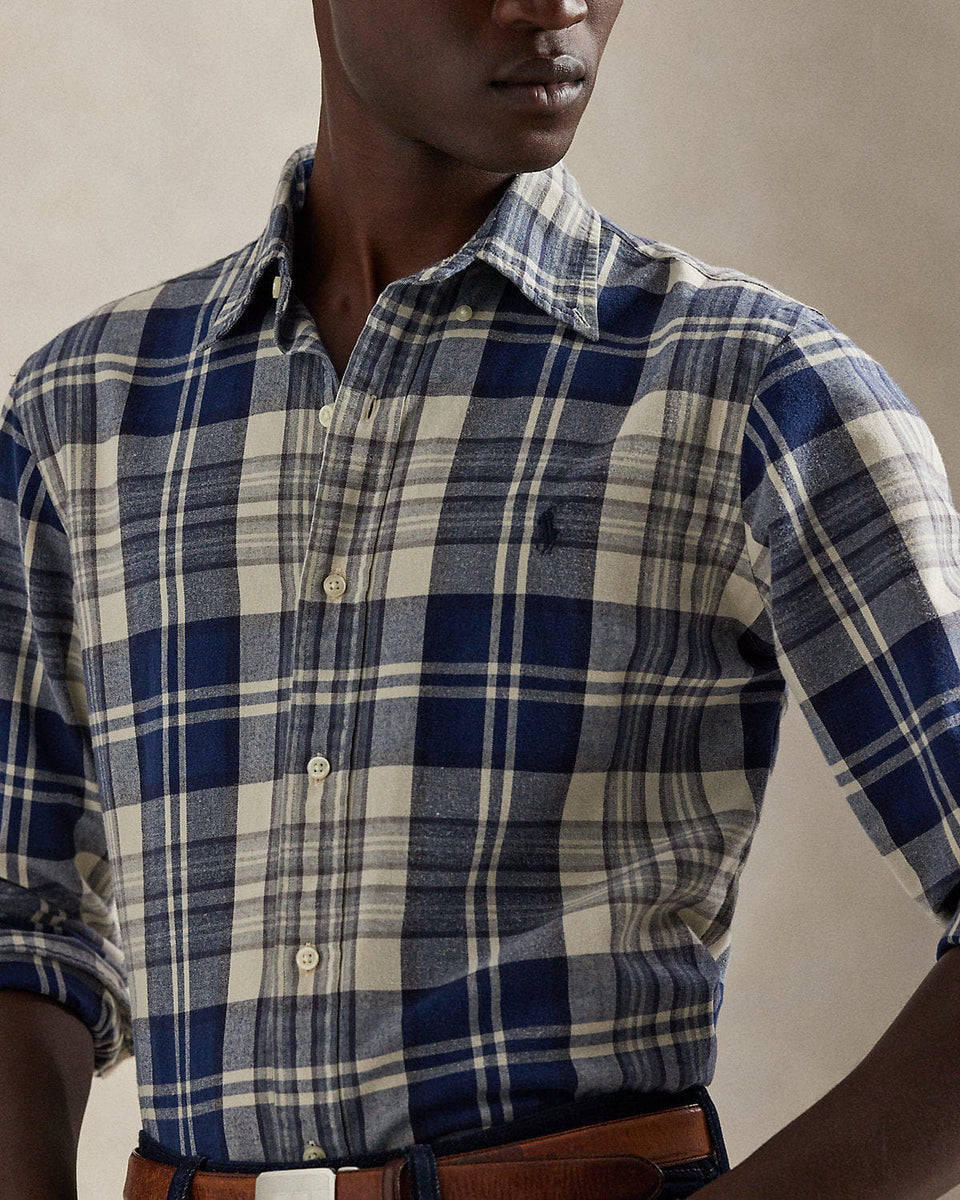 Ralph Lauren Classic Fit Plaid Brushed Oxford Shirt