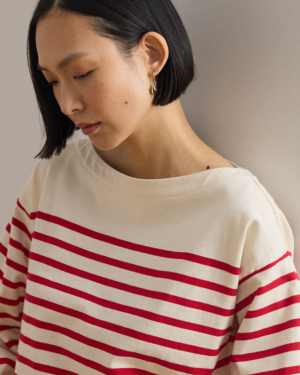 Ralph Lauren Striped Jersey Boatneck Top