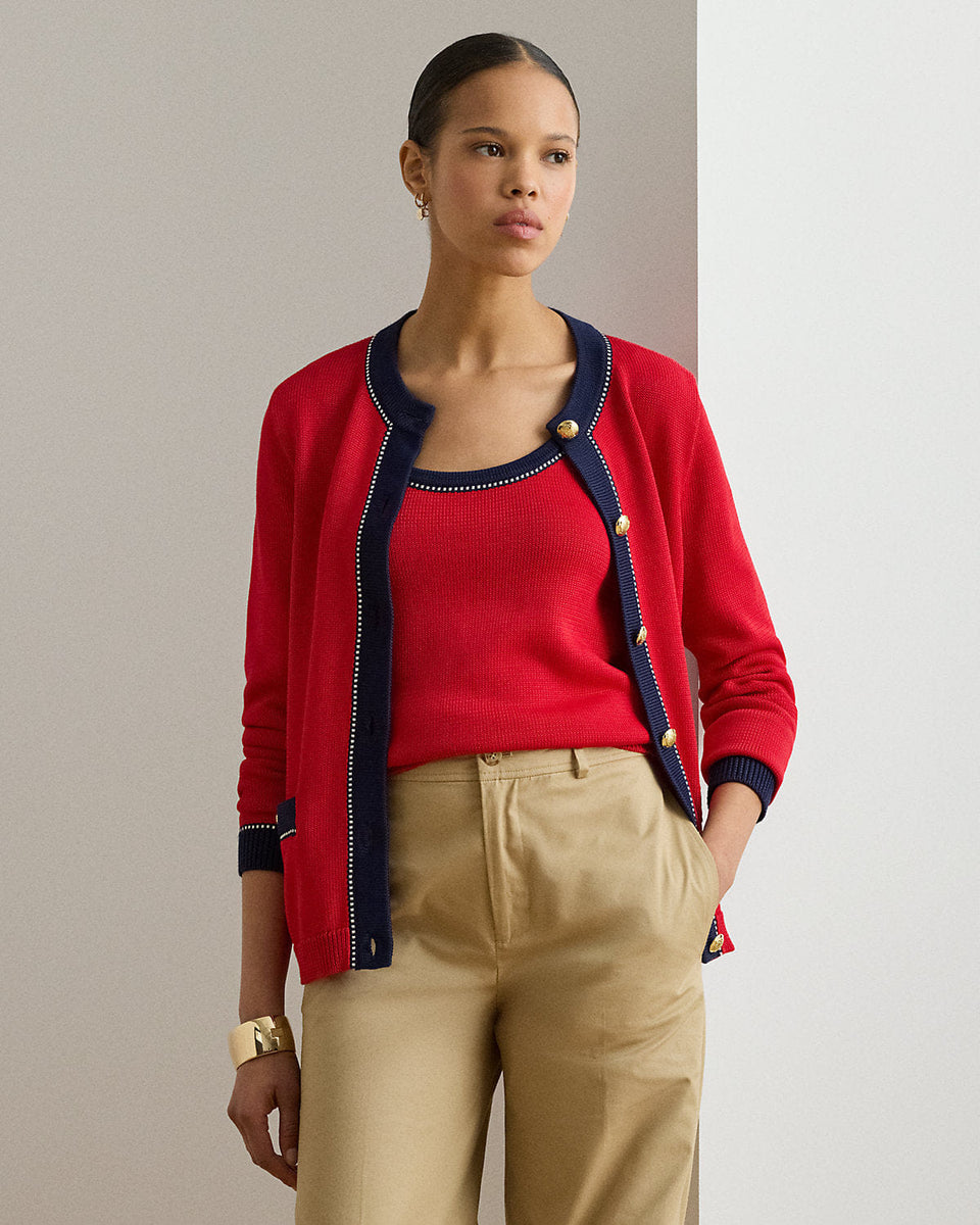 Ralph Lauren TwoTone CottonBlend Cardigan