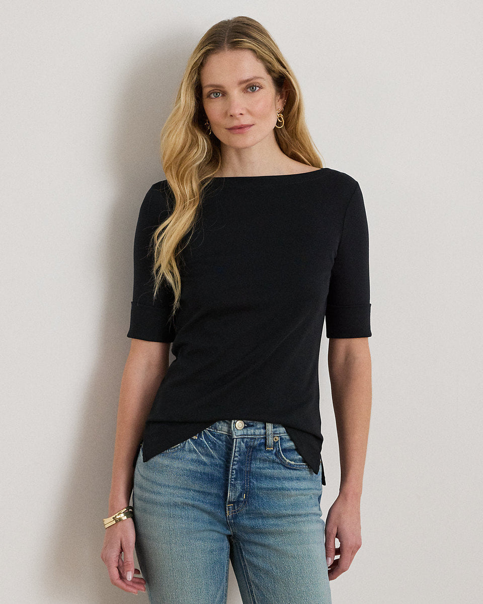 Ralph Lauren Stretch Cotton Boatneck T-Shirt