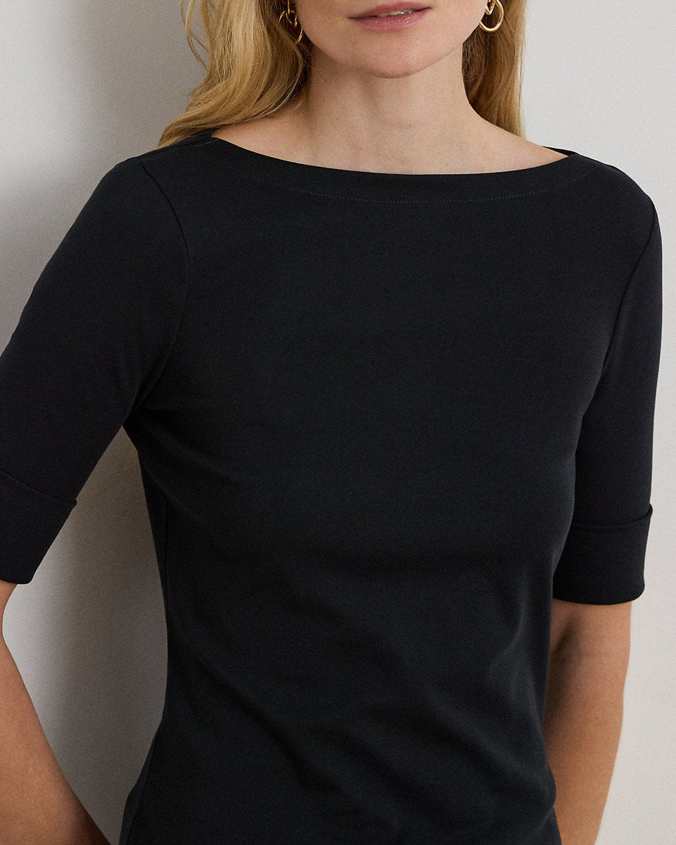Ralph Lauren Stretch Cotton Boatneck T-Shirt