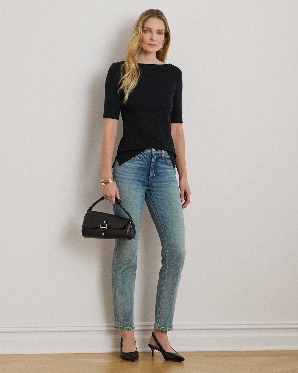 Ralph Lauren Stretch Cotton Boatneck T-Shirt