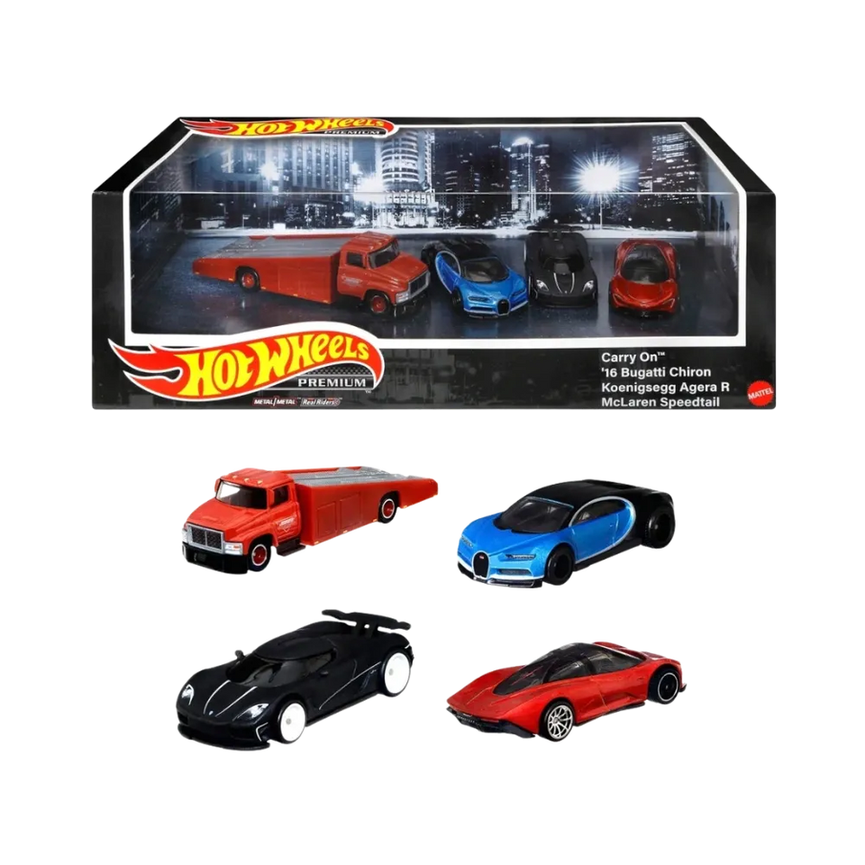 Hot Wheels Supercars Bugatti Chiron Koenigsegg Agera McLaren Speedtail Premium Set