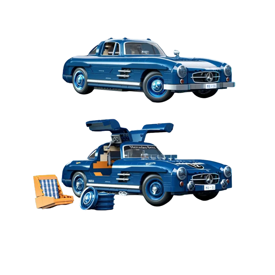 Mattel Brick Shop Hot Wheels Mercedes-Benz 300 SL Building Set