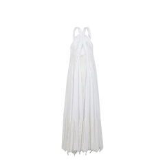 Dress in Light Cotton Poplin with Circular Lace Bodice