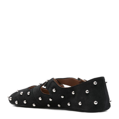 Black Crossed Strap Ballet Flats