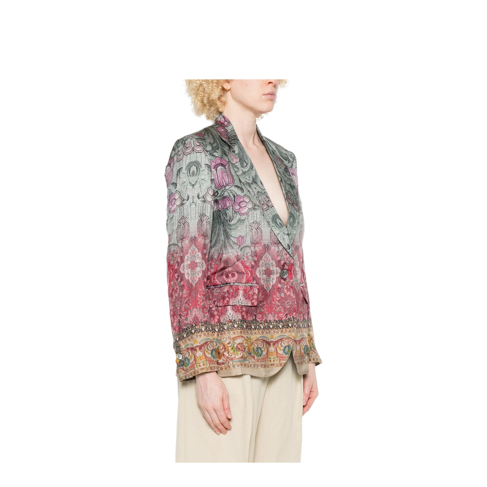 Silk Single-Breasted Jacket