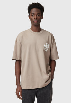 ORLANDO CREW Print T-Shirt Beige