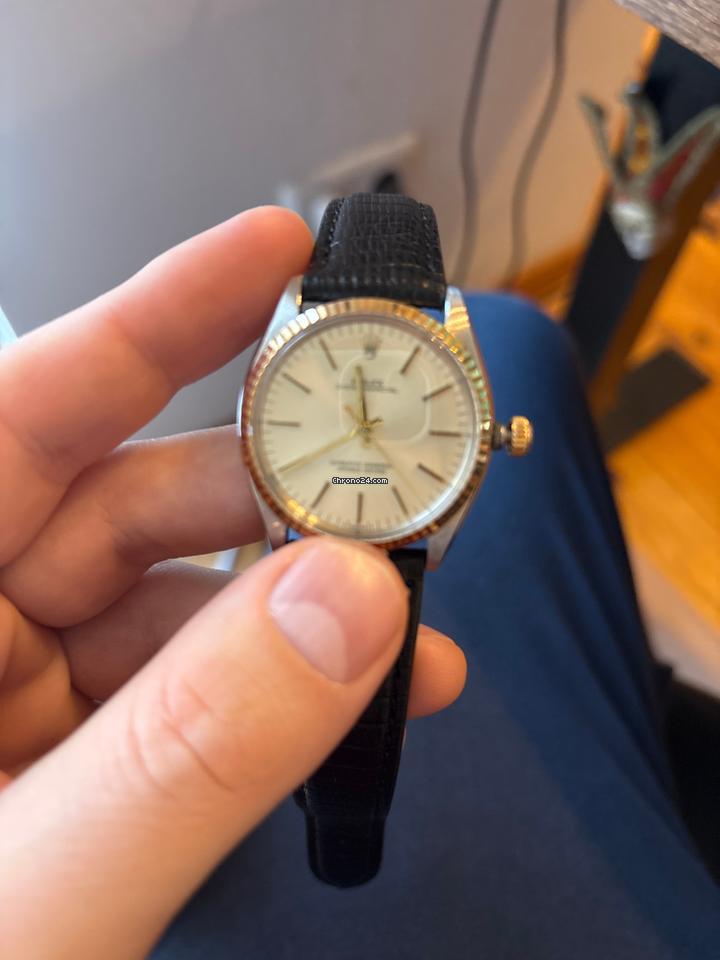Rolex | Oyster Perpetual | 1005 | Steel | 33 mm | Leather | Gold | Automatic