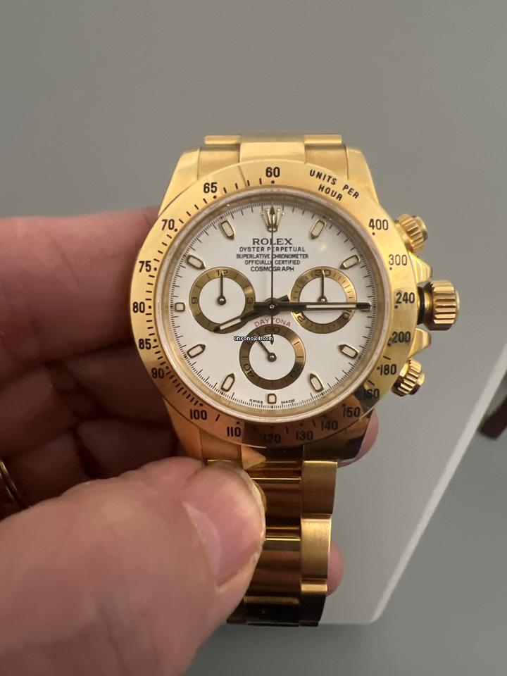 Rolex | Daytona | 116528 | Yellow gold | 40 mm | Yellow gold | White