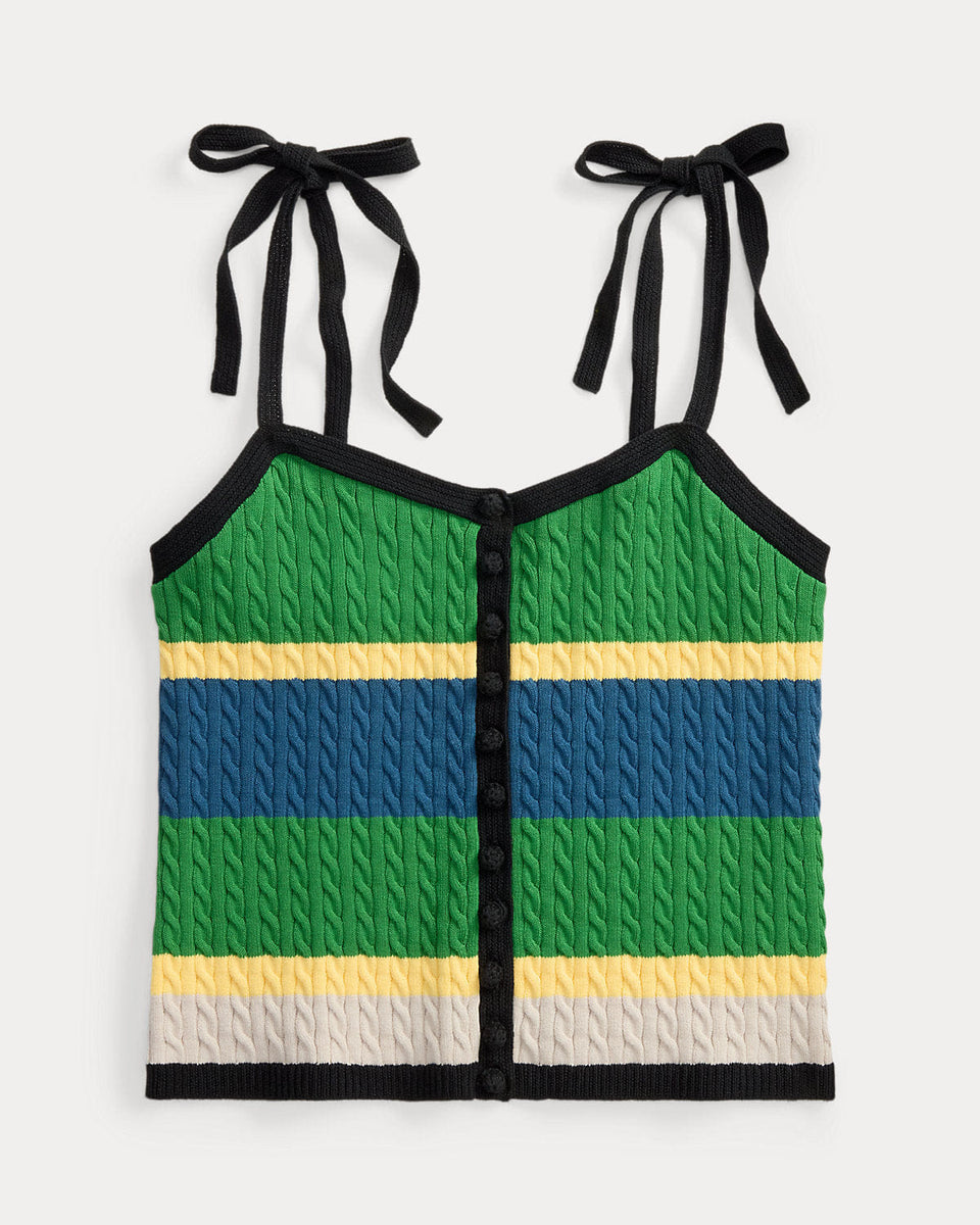 Ralph Lauren ColorBlocked CableKnit Tank Top